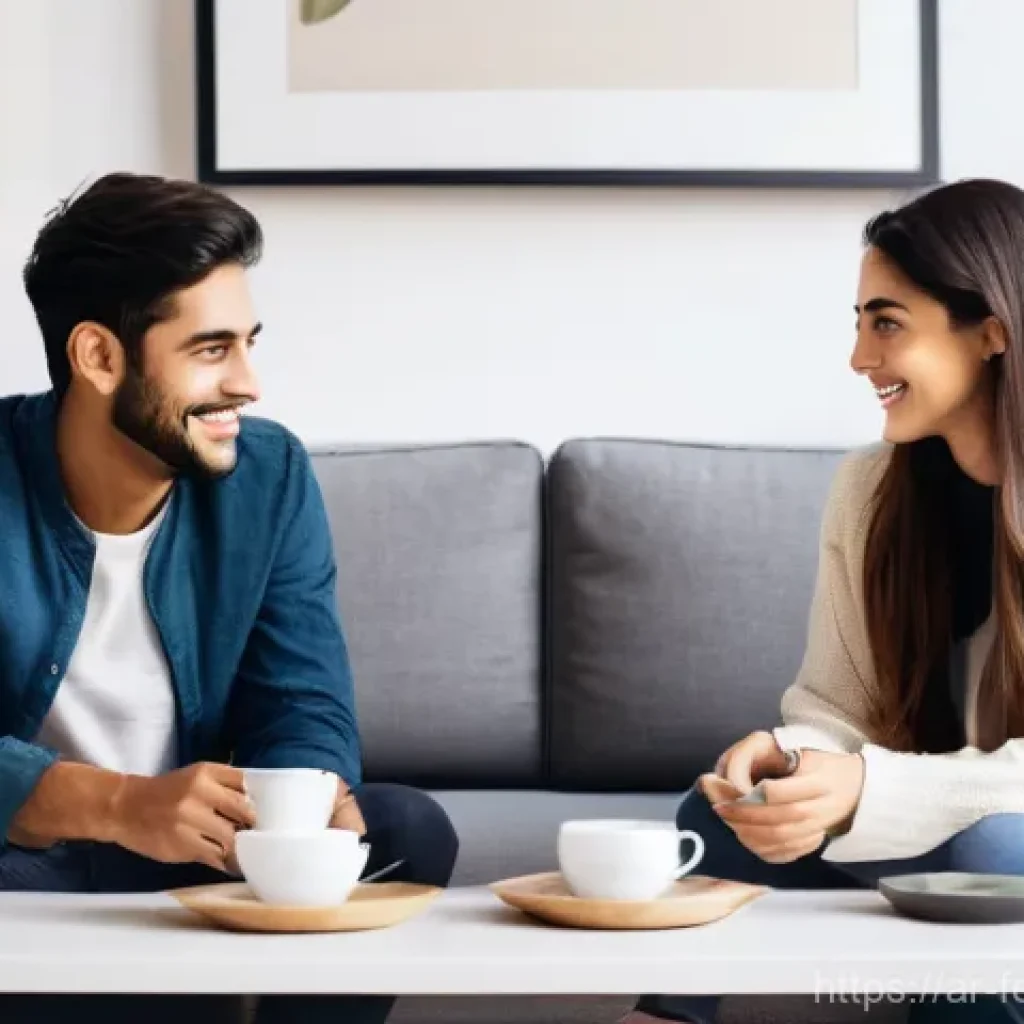 주거 공유에서의 신뢰 구축 방법 - **Prompt 1: The Initial Coffee Meeting for Roommates**
A bright, well-lit image of two young adu...