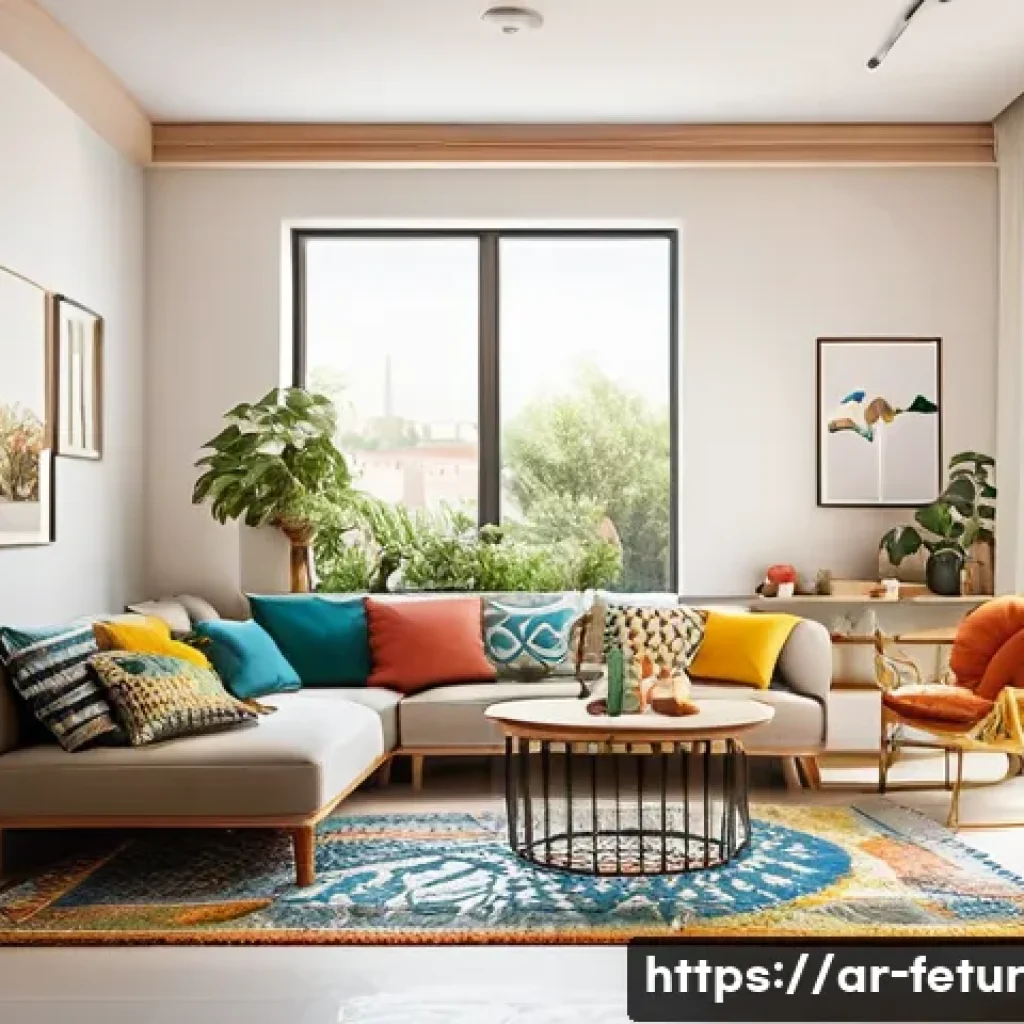 청년층을 위한 공유 주거 모델 - A vibrant shared apartment scene in a modern Middle Eastern city, featuring a group of diverse young...