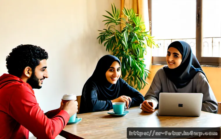 Home 17 청년 주거 문제와 공유 주거 모델 - Photorealistic documentary-style scene of young Arab professionals discussing affordable shared hous...